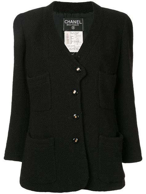 chanel jacke schwarz|pre owned Chanel jackets.